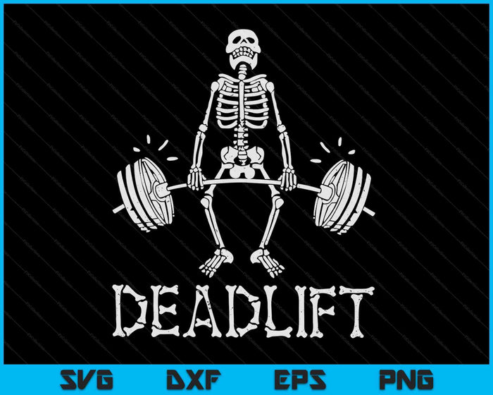 DEADLIFT Halloween skelet gewichtheffen training SVG PNG digitale snijbestanden