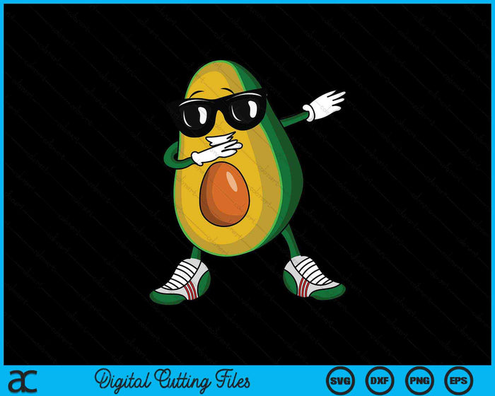 Dabbing Aguacate Divertido Amante de la Comida Vegana SVG PNG Archivos de Corte Digital