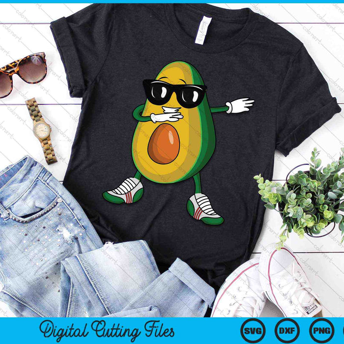 Dabbing Aguacate Divertido Amante de la Comida Vegana SVG PNG Archivos de Corte Digital