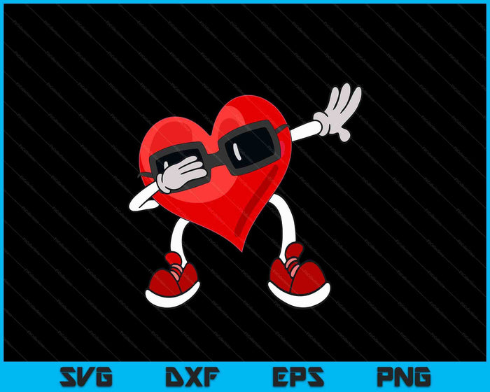 Dabbing Heart Funny Gifts Mens Kids Boys Valentines Day SVG PNG Digital Printable Files