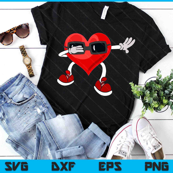 Dabbing Heart Funny Gifts Mens Kids Boys Valentines Day SVG PNG Digital Printable Files