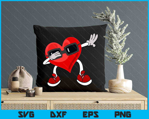 Dabbing Heart Funny Gifts Mens Kids Boys Valentines Day SVG PNG Digital Printable Files