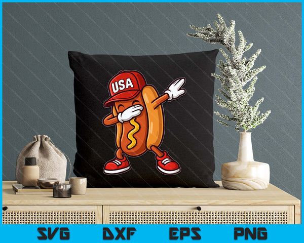 Dabbing Hot Dog 4th of July Hotdog Merica USA SVG PNG Digital Printable Files