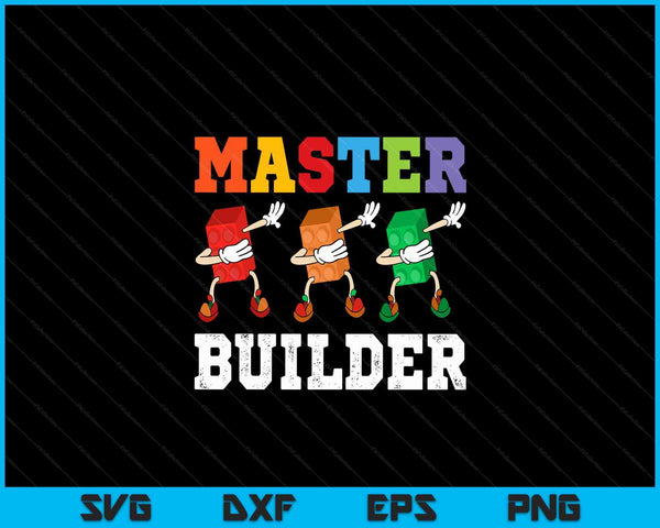 Dabbing Kids Master Builder funny Building Blocks Bricks SVG PNG Digital Cutting Files