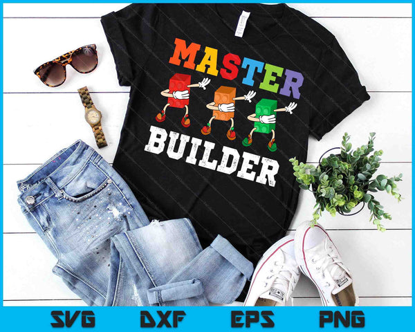 Dabbing Kids Master Builder funny Building Blocks Bricks SVG PNG Digital Cutting Files