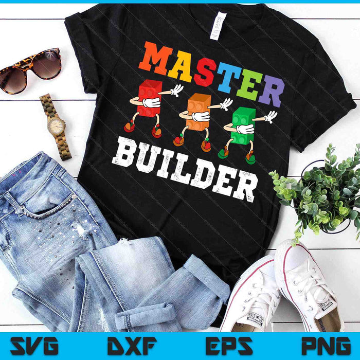 Dabbing Kids Master Builder funny Building Blocks Bricks SVG PNG Digital Cutting Files