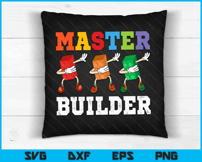 Dabbing Kids Master Builder funny Building Blocks Bricks SVG PNG Digital Cutting Files