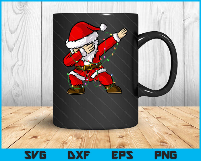 Dabbing Santa Xmas Lights Girls Boys Kids Christmas SVG PNG Digital Printable Files