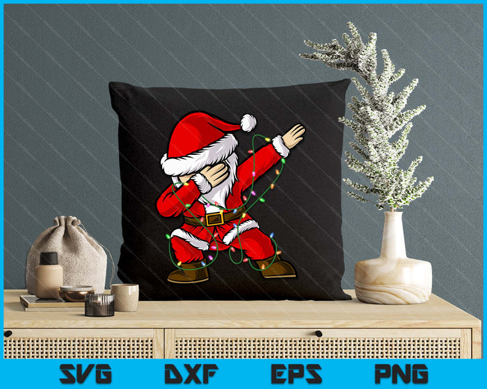 Dabbing Santa Xmas Lights Girls Boys Kids Christmas SVG PNG Digital Printable Files