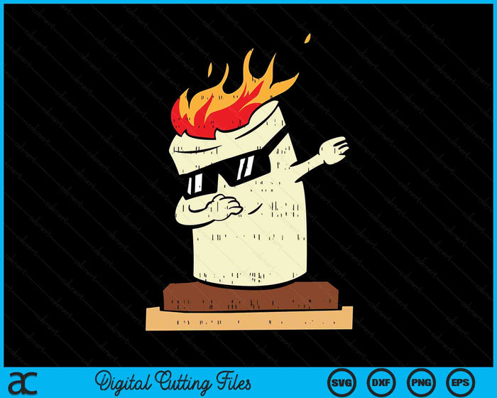 Dabbing Smore Marshmallow Cute Dab Dance Camping Camper Gift SVG PNG Digital Cutting File