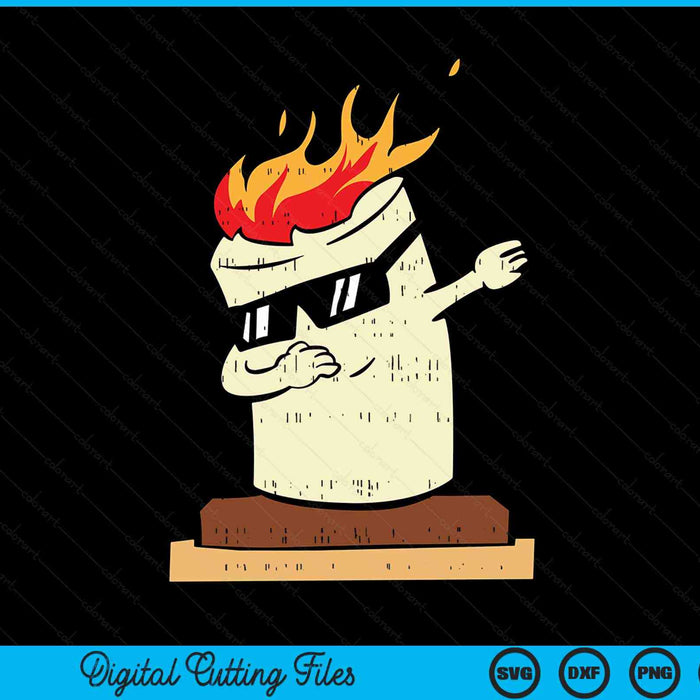 Dabbing smore marshmallow cute dab dance camping camper SVG cut file