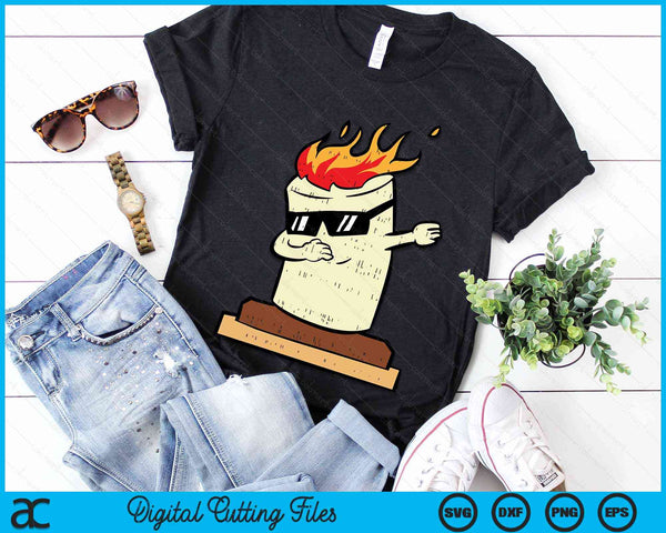 Dabbing Smore Marshmallow Cute Dab Dance Camping Camper Gift SVG PNG Digital Cutting File