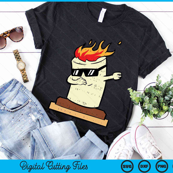 Dabbing Smore Marshmallow Cute Dab Dance Camping Camper Gift SVG PNG Digital Cutting File