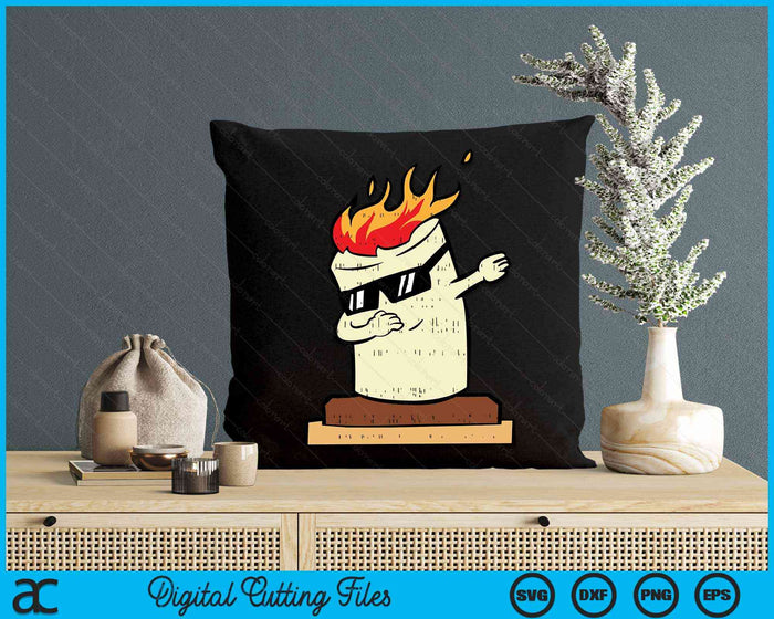 Dabbing Smore Marshmallow Cute Dab Dance Camping Camper Gift SVG PNG Digital Cutting File