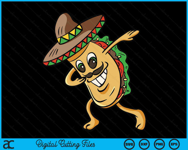 Deppen Taco Cinco de Mayo Grappig Mexicaans eten Dab SVG PNG digitale snijbestanden