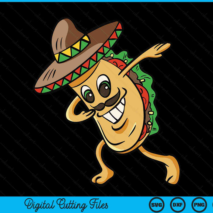 Deppen Taco Cinco de Mayo Grappig Mexicaans eten Dab SVG PNG digitale snijbestanden
