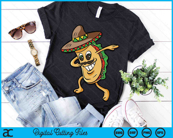 Dabbing Taco Cinco de Mayo Funny Mexican Food Dab SVG PNG Digital Cutting Files