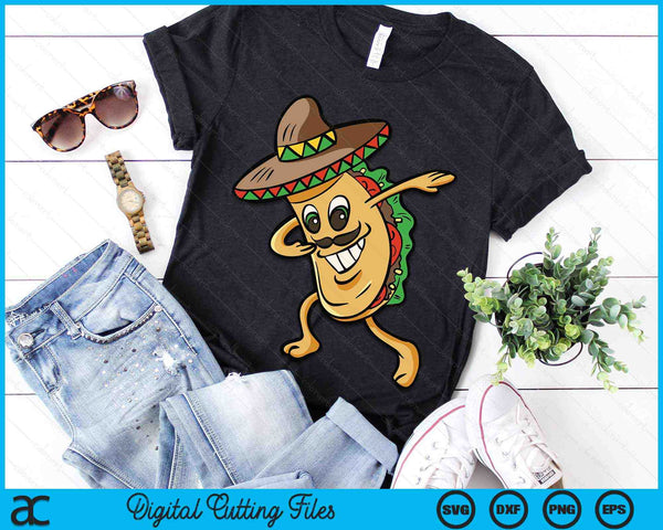 Deppen Taco Cinco de Mayo Grappig Mexicaans eten Dab SVG PNG digitale snijbestanden