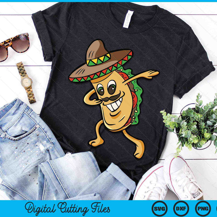 Dabbing Taco Cinco de Mayo Funny Mexican Food Dab SVG PNG Digital Cutting Files