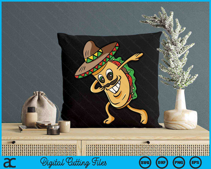 Dabbing Taco Cinco de Mayo Funny Mexican Food Dab SVG PNG Digital Cutting Files