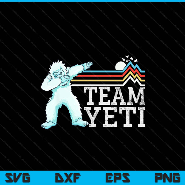 Dabbing yeti vintage sunset mountain bigfoot lover team yeti SVG PNG cut file for Cricut