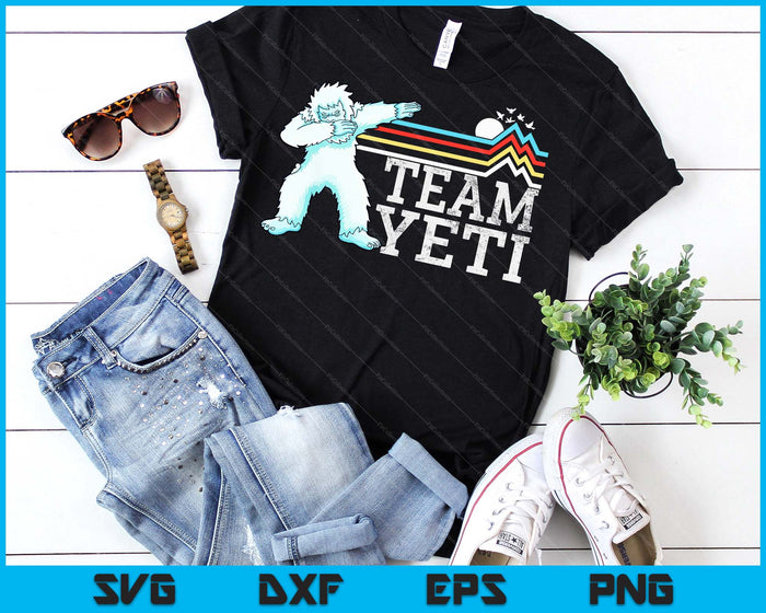 Dabbing Yeti Vintage Sunset Mountain Bigfoot Lover Team Yeti SVG PNG Digital Printable Files