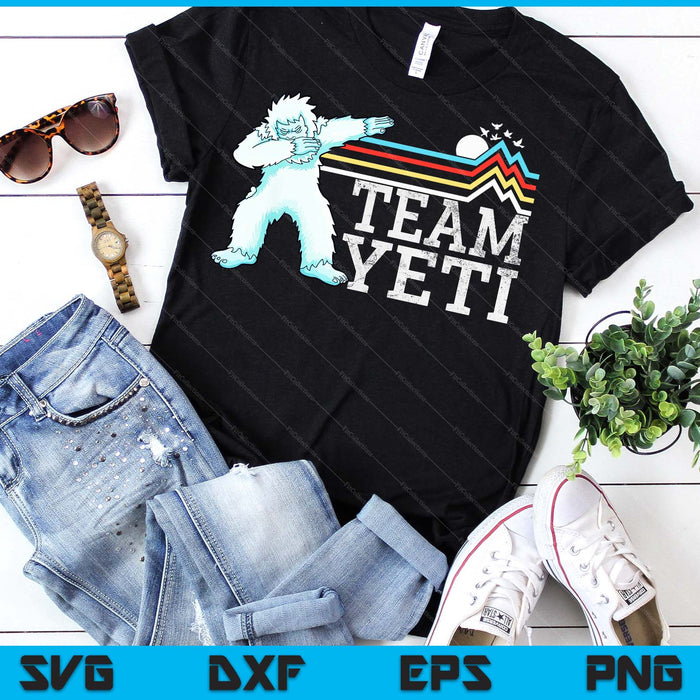 Dabbing Yeti Vintage Sunset Mountain Bigfoot Lover Team Yeti SVG PNG Digital Printable Files