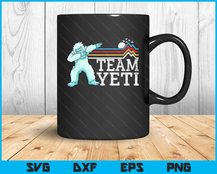Dabbing Yeti Vintage Sunset Mountain Bigfoot Lover Team Yeti SVG PNG Digital Printable Files