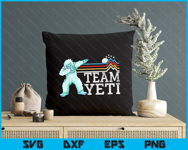 Dabbing Yeti Vintage Sunset Mountain Bigfoot Lover Team Yeti SVG PNG Digital Printable Files