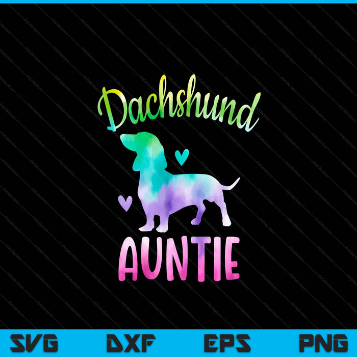 Dachshund auntie colorful doxie dog mom SVG PNG cut file for Cricut