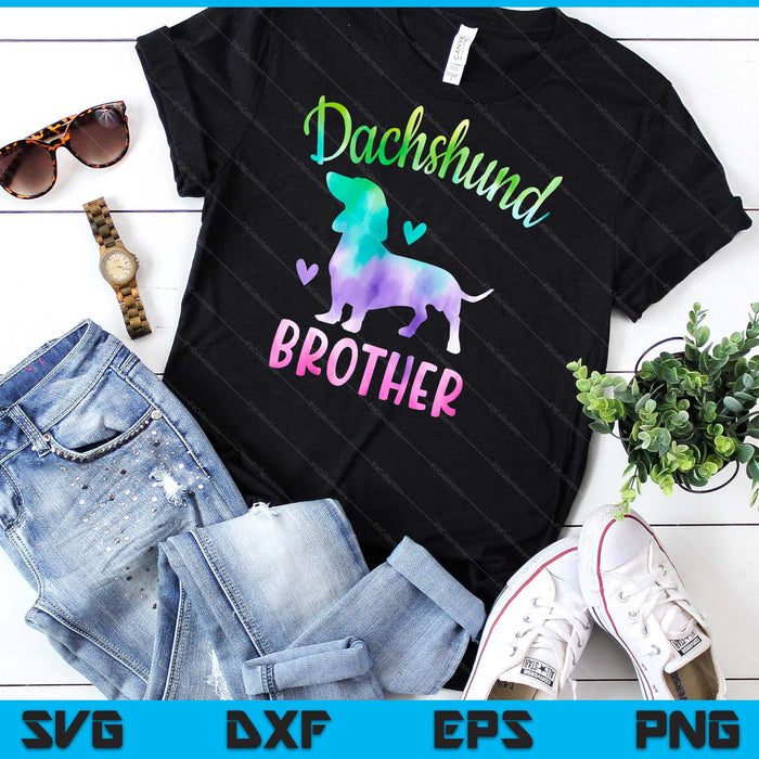 Dachshund Brother Colorful Doxie Gifts Dog Mom SVG PNG Digital Cutting Files