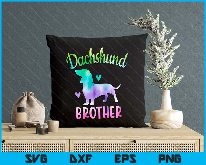 Dachshund Brother Colorful Doxie Gifts Dog Mom SVG PNG Digital Cutting Files