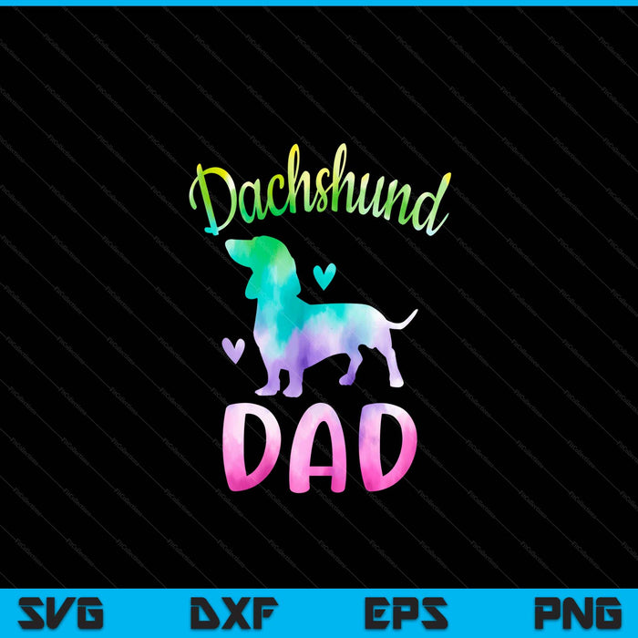 Dachshund dad colorful doxie dog mom SVG PNG cut file for Cricut