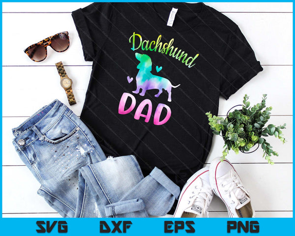 Dachshund Dad Colorful Doxie Gifts Dog Mom SVG PNG Digital Cutting Files