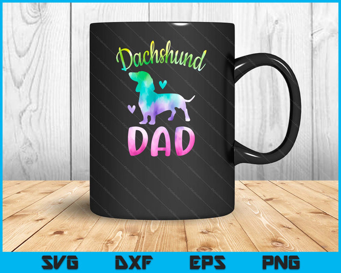 Dachshund Dad Colorful Doxie Gifts Dog Mom SVG PNG Digital Cutting Files