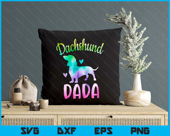 Dachshund Dada Colorful Doxie Gifts Dog Mom SVG PNG Digital Cutting Files