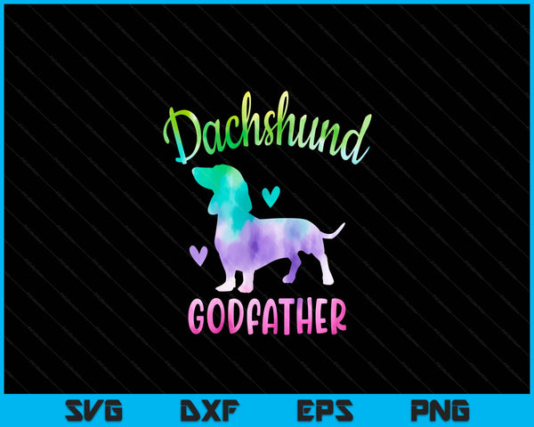 Dachshund Godfather Colorful Doxie Gifts Dog Mom SVG PNG Digital Cutting Files