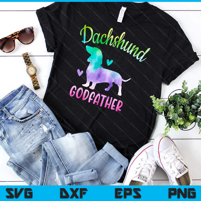 Dachshund Godfather Colorful Doxie Gifts Dog Mom SVG PNG Digital Cutting Files