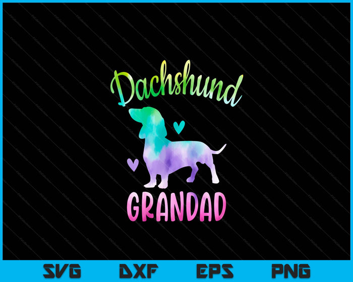 Dachshund Grandad Colorful Doxie Gifts Dog Mom SVG PNG Digital Cutting Files