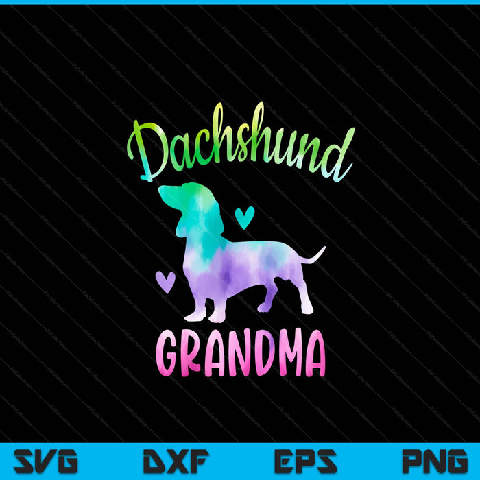 Dachshund grandma colorful doxie dog mom SVG cut file