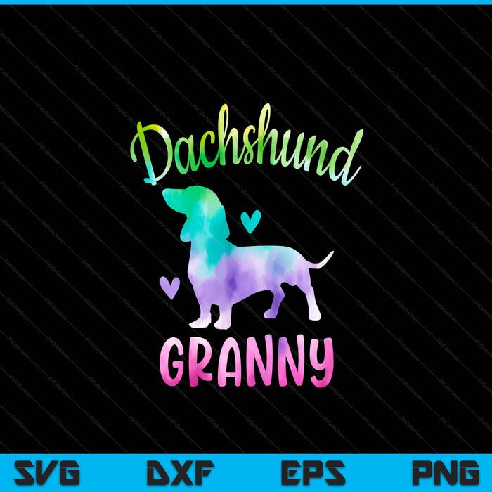 Dachshund granny colorful doxie dog mom SVG PNG cut file for Cricut