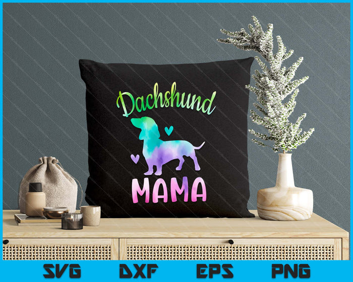 Dachshund Mama Colorful Doxie Gifts Dog Mom SVG PNG Digital Cutting Files