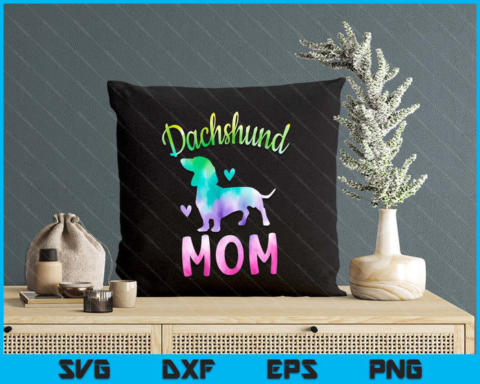 Dachshund Mom Colorful Doxie Gifts Dog Mom SVG PNG Digital Cutting Files