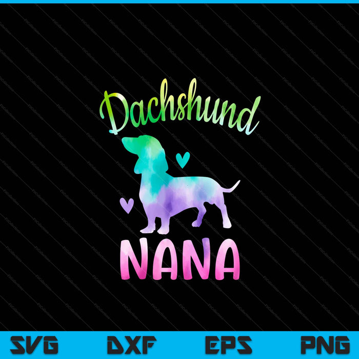 Dachshund nana colorful doxie dog mom SVG cut file