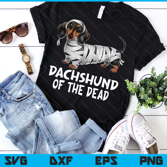 Dachshund Of Dead Halloween Mummy Dog SVG PNG Digital Printable Files