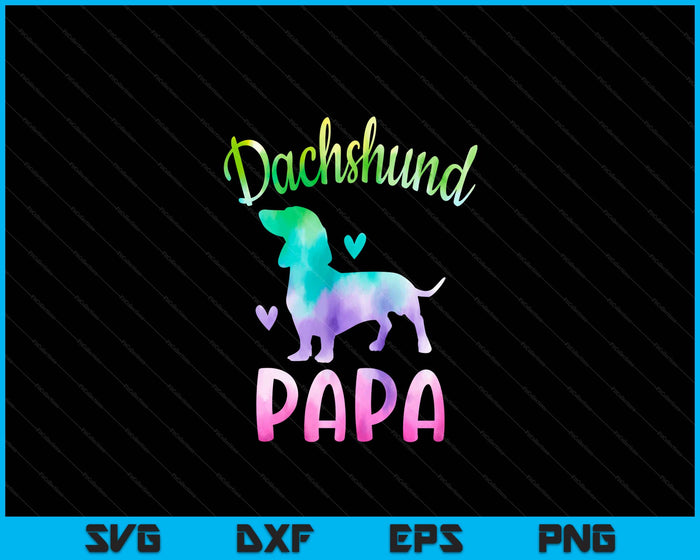 Dachshund Papa Colorful Doxie Gifts Dog Mom SVG PNG Digital Cutting Files