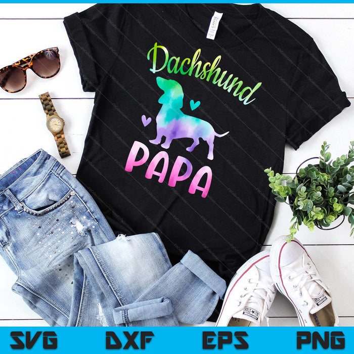 Dachshund Papa Colorful Doxie Gifts Dog Mom SVG PNG Digital Cutting Files