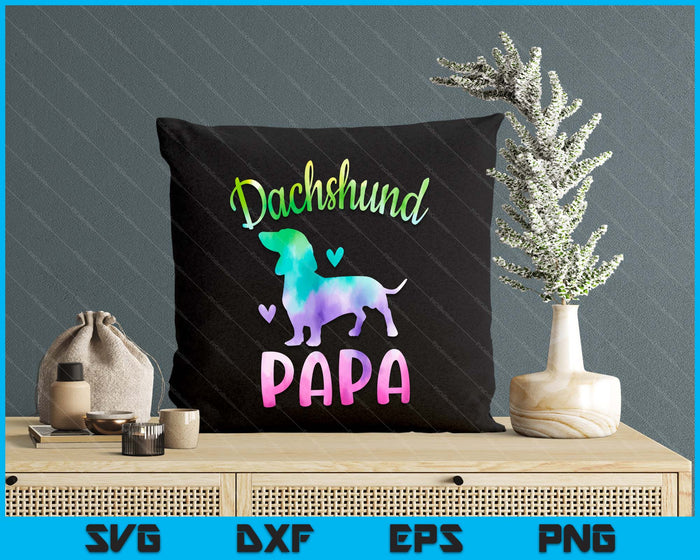 Dachshund Papa Colorful Doxie Gifts Dog Mom SVG PNG Digital Cutting Files