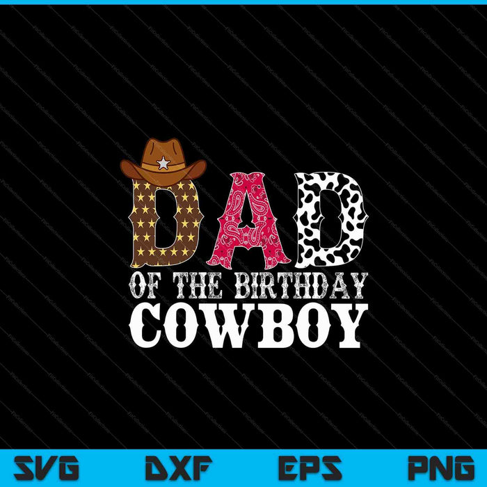 Papa 1e eerste verjaardag Cowboy Western Rodeo Party Matching SVG PNG digitale snijbestanden