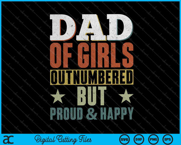 Papa dochter shirt voor mannen, trotse in de minderheid vader van meisjes SVG PNG snijden afdrukbare bestanden
